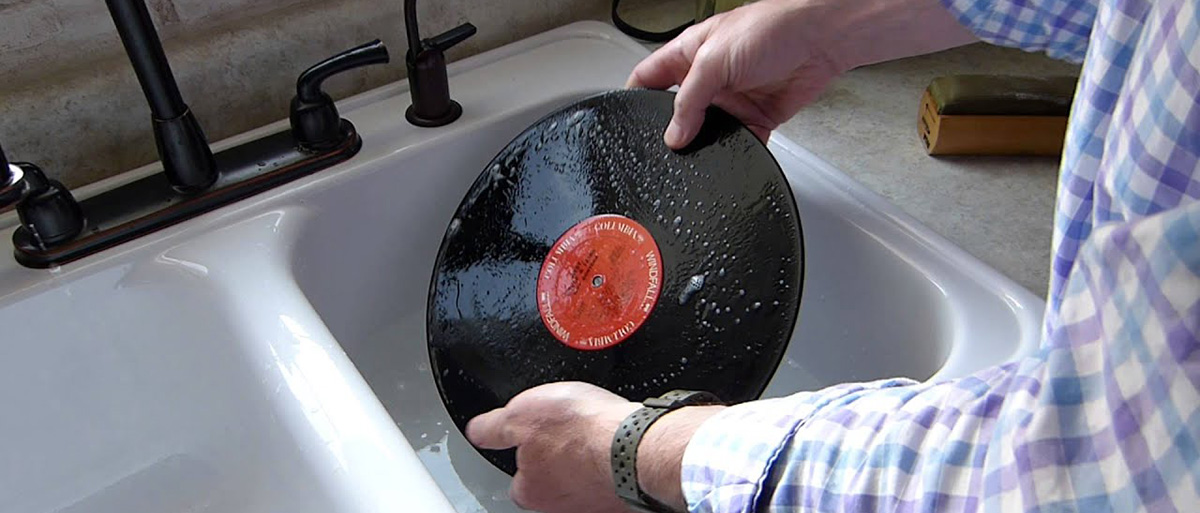 How to clean vinyl records with glue